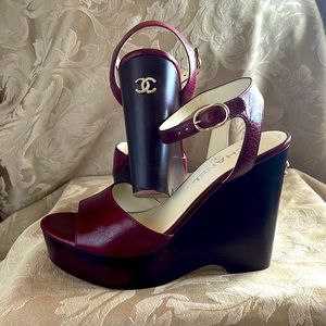 Chanel Leather platform wedges